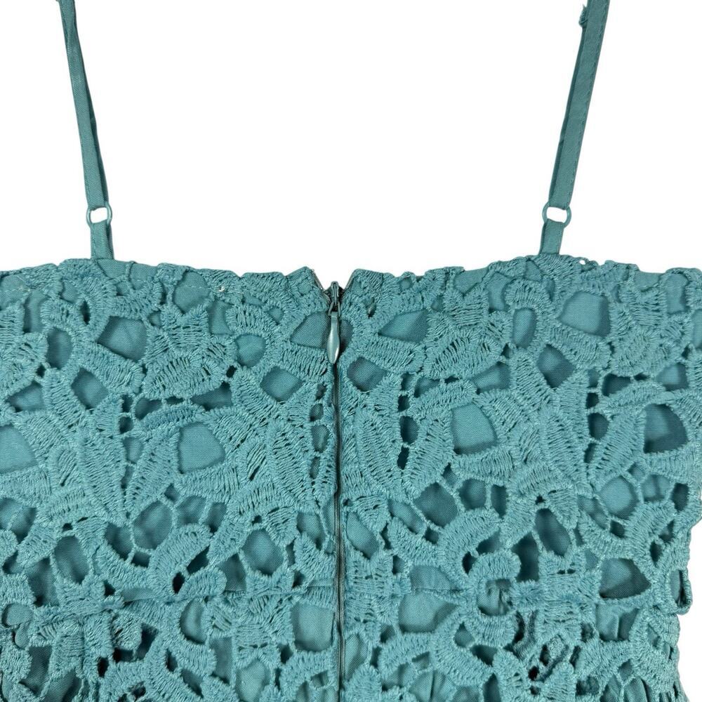 ASTR Dress Women Extra Small Teal Lace Midi Romantic Feminine Floral Fairy - Picture 8 of 15